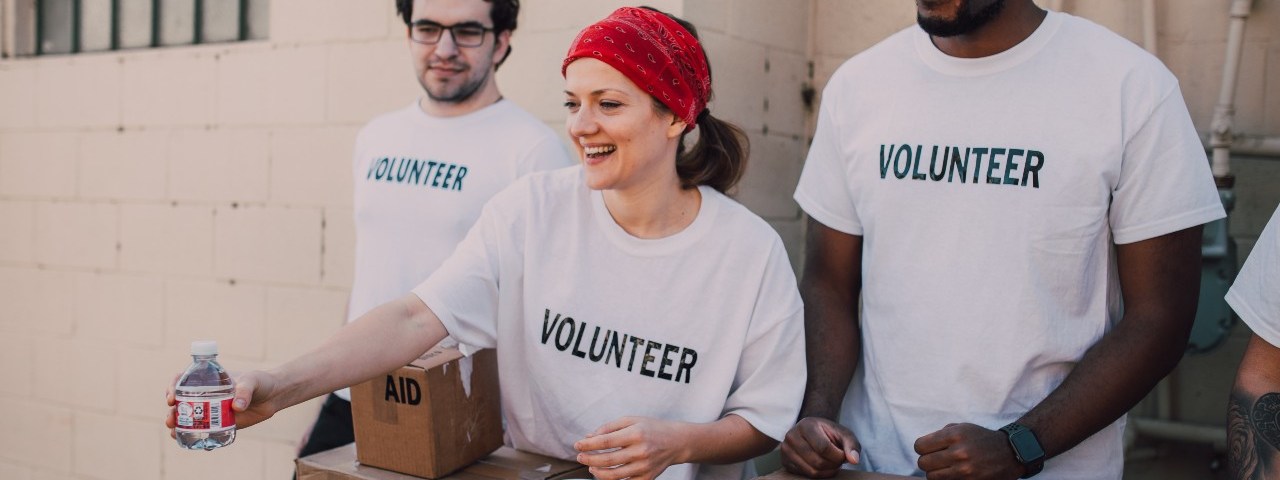 A group of people volunteering